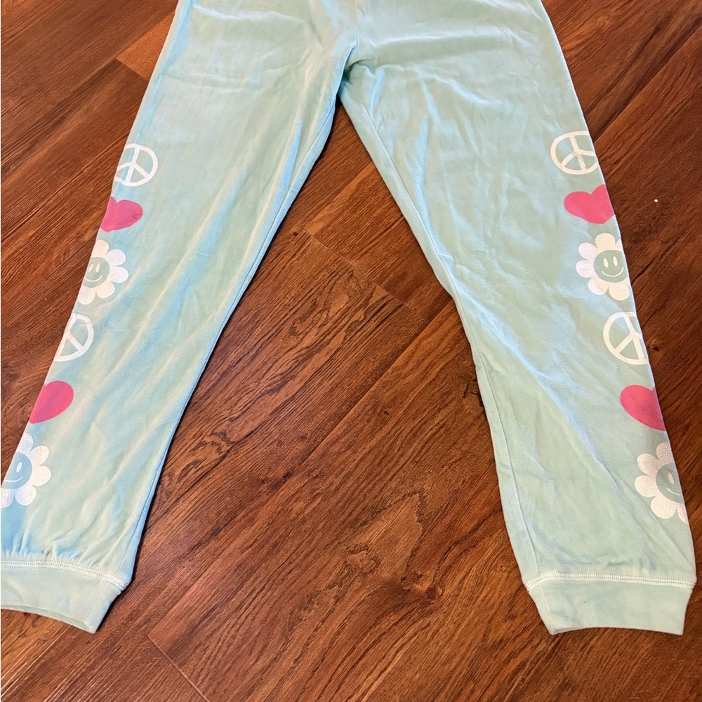 NWT P.J. Salvage Blue Peace and Heart Pajama Set - Picture 2 of 9